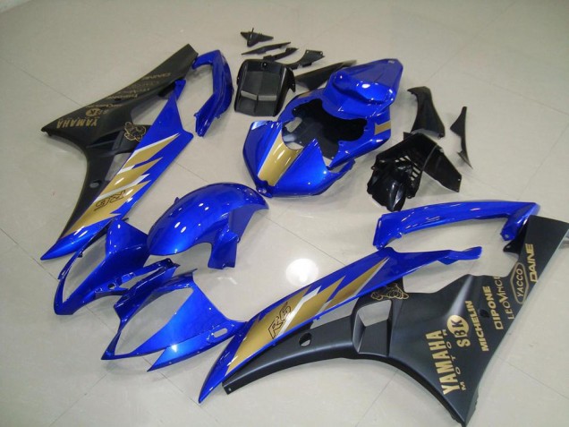Kit Carena & Plastica Yamaha R6 2006-2007 - Nero Blu con Oro Adesivo Kit Carena & Plastica Yamaha R6 2006-2007 - Nero Blu con Oro Adesivo