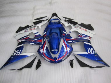 Kit Carenatura Completa Yamaha R6 2003-2005 - Blu Bianco Motul Fiat