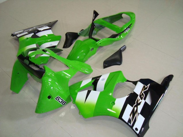 Kit Carenatura Completo ABS Kawasaki ZX6R 2000-2002 - Verde Nero Kit Carenatura Completo ABS Kawasaki ZX6R 2000-2002 - Verde Nero