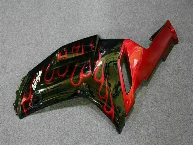 Kit Carenatura Kawasaki ZX6R 2007-2008 - Nero Rosso Fiamma Kit Carenatura Kawasaki ZX6R 2007-2008 - Nero Rosso Fiamma