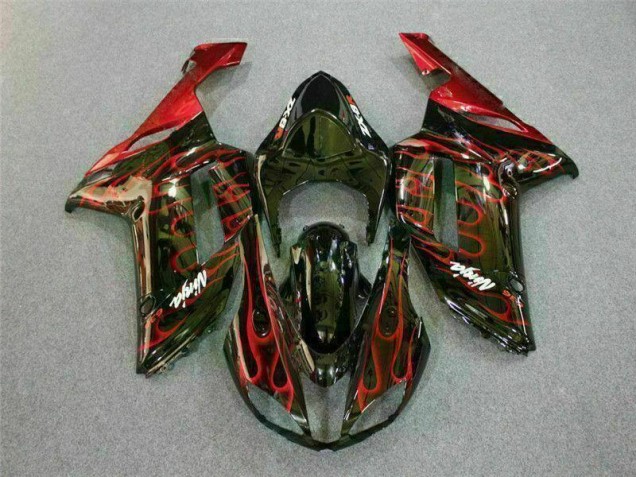 Kit Carenatura Kawasaki ZX6R 2007-2008 - Nero Rosso Fiamma Kit Carenatura Kawasaki ZX6R 2007-2008 - Nero Rosso Fiamma