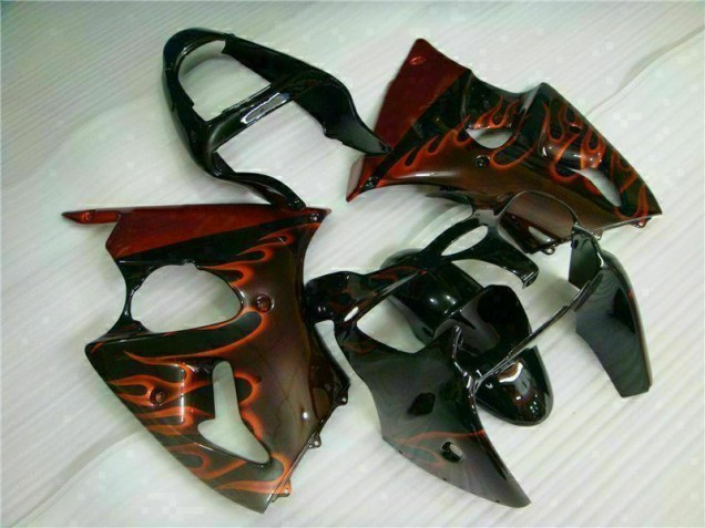 Kit Carene Completa Kawasaki ZX6R 2000-2002 - Nero Rosso Fiamma