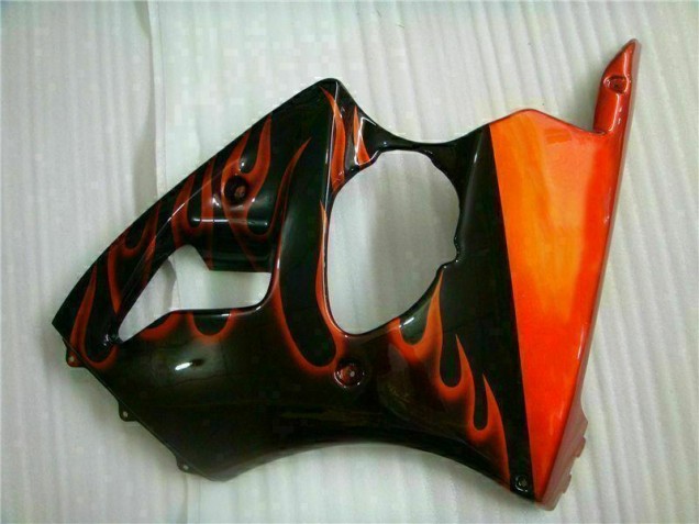 Kit Carene Completa Kawasaki ZX6R 2000-2002 - Nero Rosso Fiamma