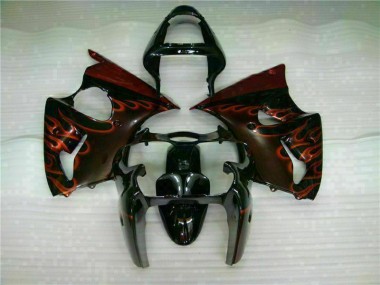 Kit Carene Completa Kawasaki ZX6R 2000-2002 - Nero Rosso Fiamma