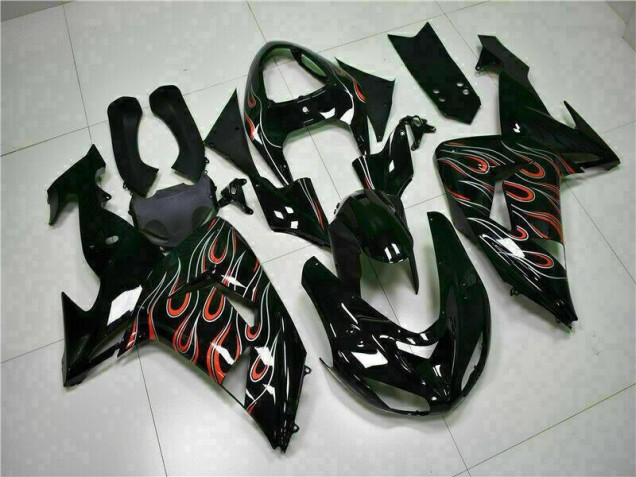 Kits Carenatura Completa Kawasaki ZX10R 2006-2007 - Nero Rosso Fiamma Kits Carenatura Completa Kawasaki ZX10R 2006-2007 - Nero Rosso Fiamma