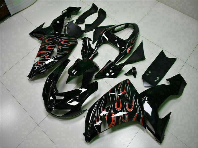 Kits Carenatura Completa Kawasaki ZX10R 2006-2007 - Nero Rosso Fiamma Kits Carenatura Completa Kawasaki ZX10R 2006-2007 - Nero Rosso Fiamma