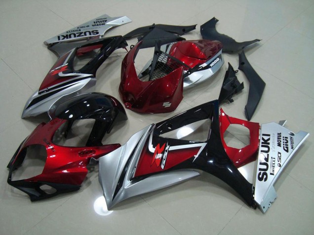 Kits Carenatura Completa Suzuki GSXR 1000 K7 2007-2008 - Rosso Nero Argento