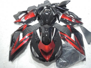 Kits Carenatura Iniezione Kawasaki ZX14R ZZR 1400 2006-2011 - Nero Rosso