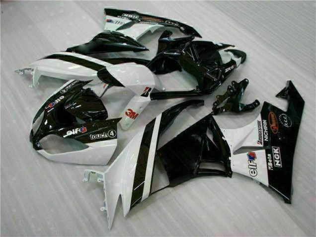Kits Carenatura Iniezione Kawasaki ZX6R 2009-2012 - Nero Bianco 3M Touch4 Kits Carenatura Iniezione Kawasaki ZX6R 2009-2012 - Nero Bianco 3M Touch4