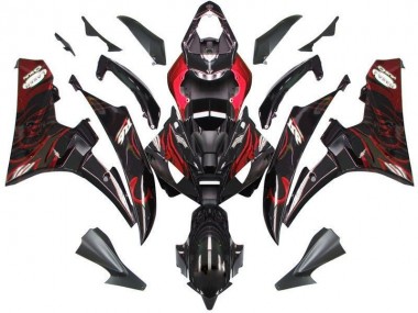 Kits Carene Completa Yamaha R6 2006-2007 - Nero Rosso Fiamma